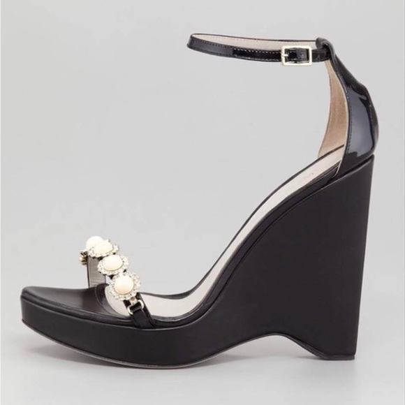 Jason Wu's pearly Strap Wedge Brand New in the Box Size 10 - Picture 6 of 8